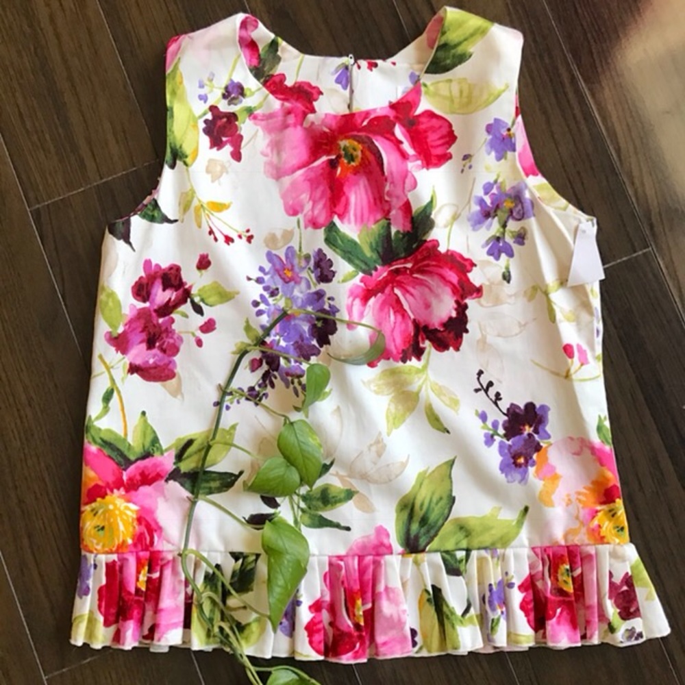 Love, Lilly Country Floral Ballerina Peplum Top